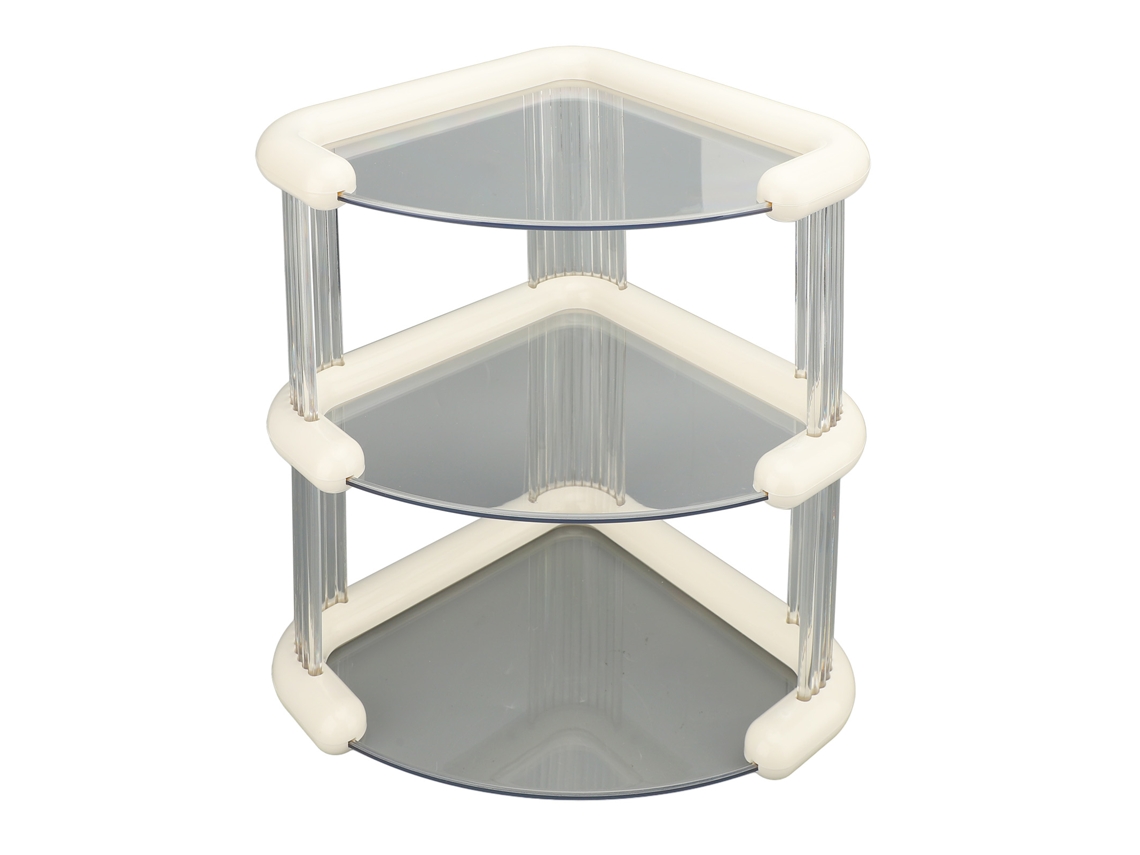 Suporte de cantoneira para mesa, 3 andares, organizador de armazenamento, multiuso, branco | S/MARCA