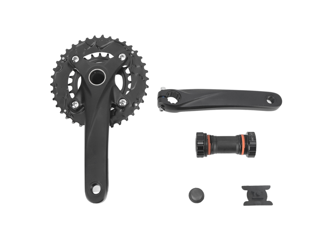Kit De Pedivela Para Bicicleta De Montanha 170mm 38t Alumínio Integrado Com Eixo Central 104bcd Preto