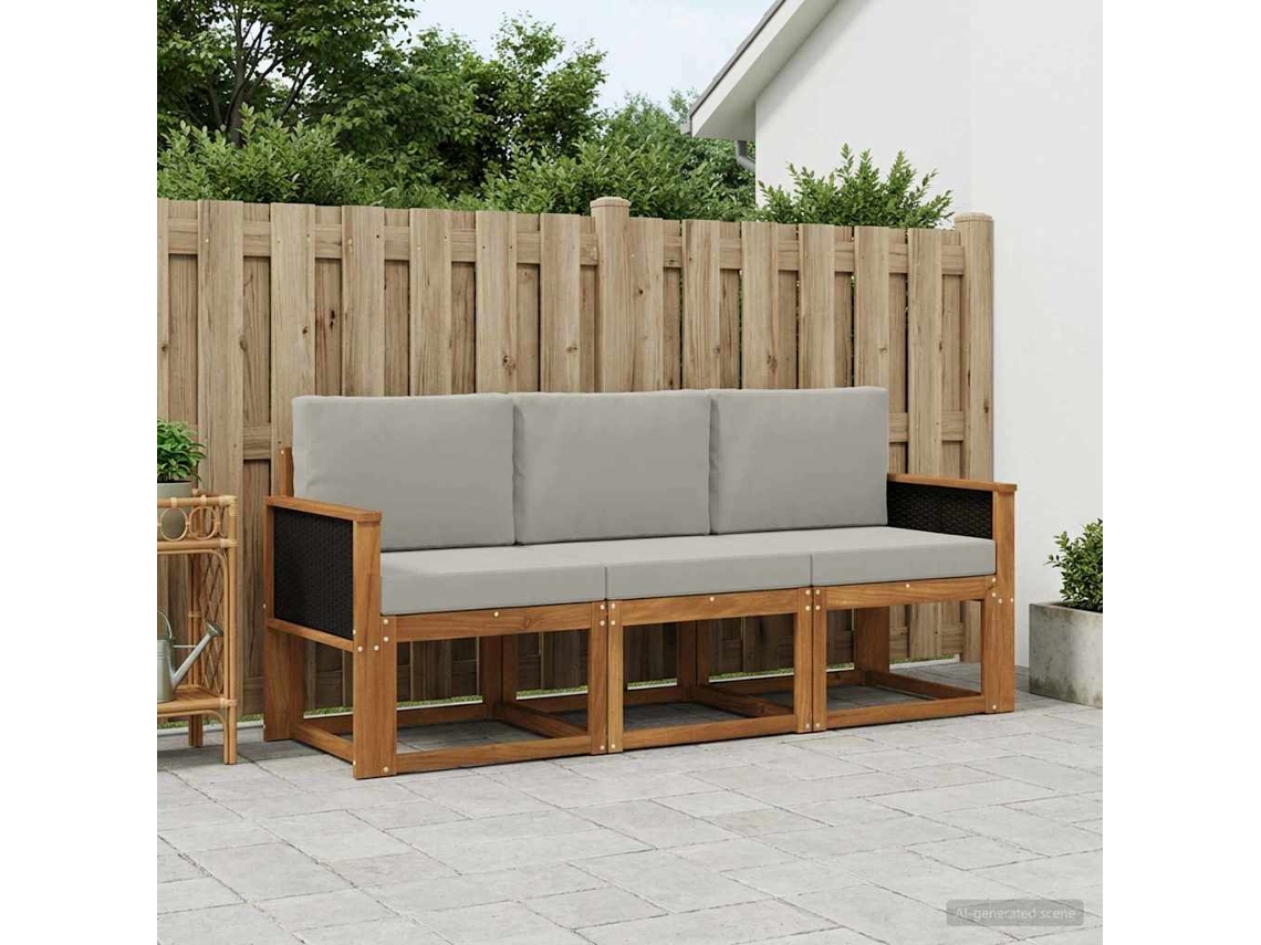 Vidaxl Conjunto De Sofás Para Exterior 3 Unid.