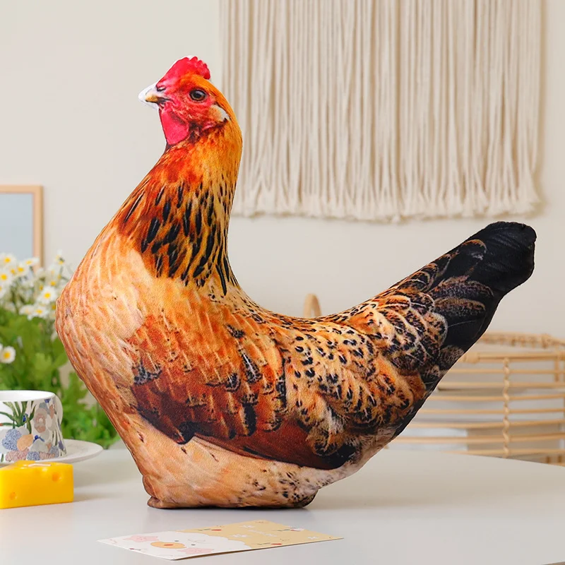Almofada de Pelúcia com Estampa de Animal Fofo, Decoração para Casa MDUG (galinha, 35 40cm)