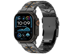 Bracelete para Apple Watch 46/49/45/44mm Liga de Titânio 26mm Largura, Fecho Segurança Destacável Preto XIAOMOYU