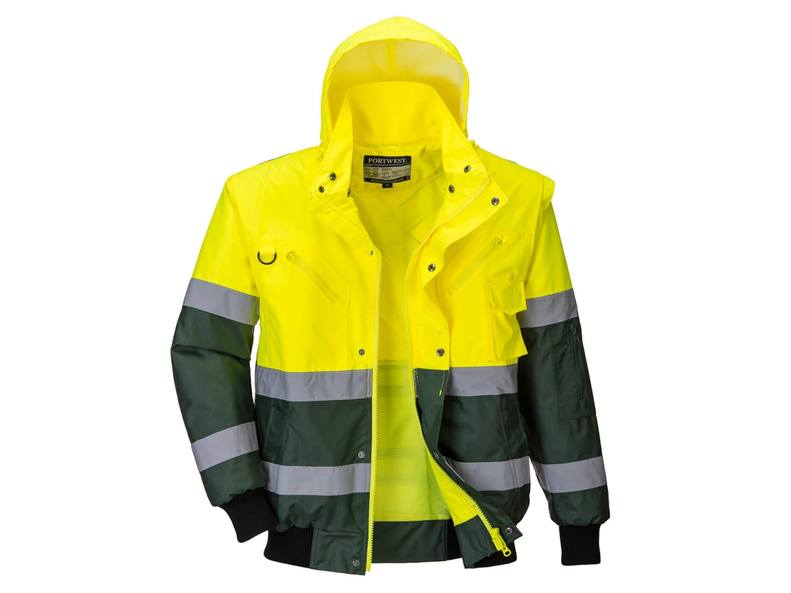 Jaqueta Bicolor De Alta Visibilidade 3 Em 1 X Costas / Verde Amarelo / S Portwest
