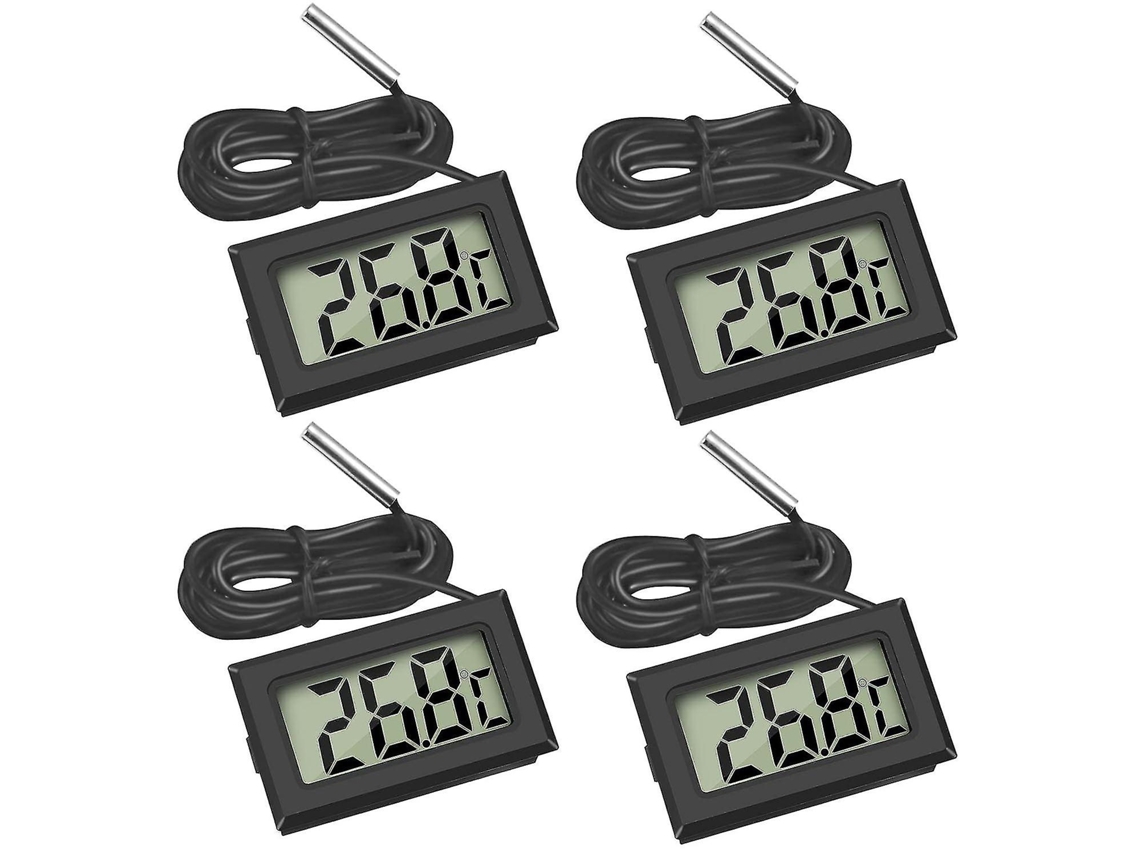 Termômetro Digital Lcd 4x Com Sensor Externo Para Geladeira E Freezer A Aquaforge