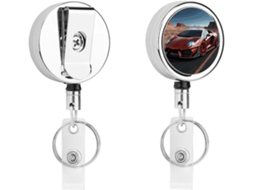 Porta Crachá Retrátil Em Metal Resistente Com Clipe Em Formato De Carro De Corrida Vermelho Ideal Identificação E