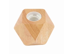 Base de lâmpada de madeira diamante soquete E27 pequena mesa decorativa 220V plug UK | S/MARCA