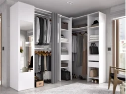 Roupeiro VENTE-UNIQUE.PT (231.5 x 141 x 205 - Derivados de Madeira - Branco)