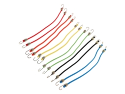 Pacote Com 24 Mini Cordões Elásticos Curtos De 25 Cm Com Ganchos Reforçados Para Amarração.