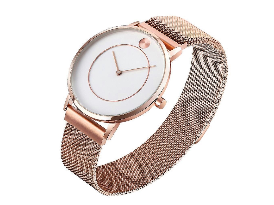 Relógio Feminino Skmei 9197 Com Mostrador Simples Sem Escala, Pulseira De Malha Metálica E Mecanismo De Quartzo.