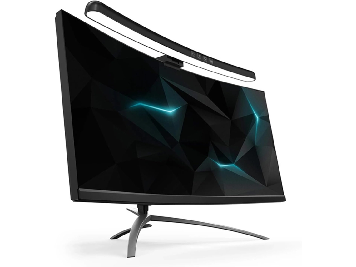 Barra De Luz Curva Para Monitor, Lâmpada De Tela Computador Com Intensidade Ajustável Para Proteção Ocular, Controle Por