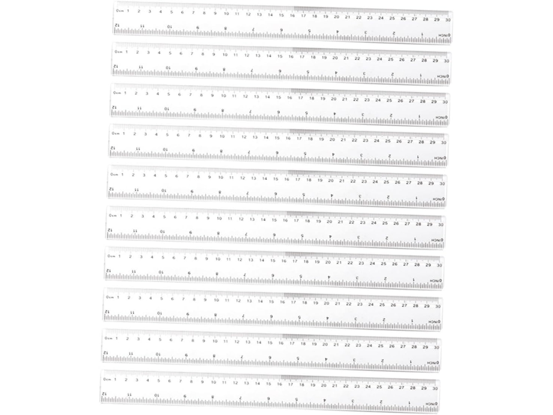 Lurelia Régua Plástica 30cm Com Flexível E Durável Para Escola