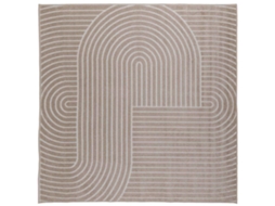 Conjunto 1 Tapete Moderno Vidaxl Bege Poliéster (120 X 120 Cm)