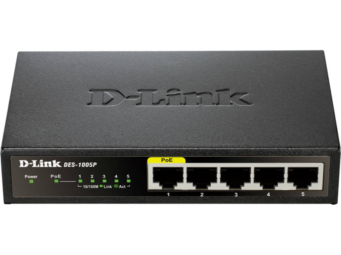 Switch D-LINK DGS-1005P (5 Portas - Fast Ethernet)