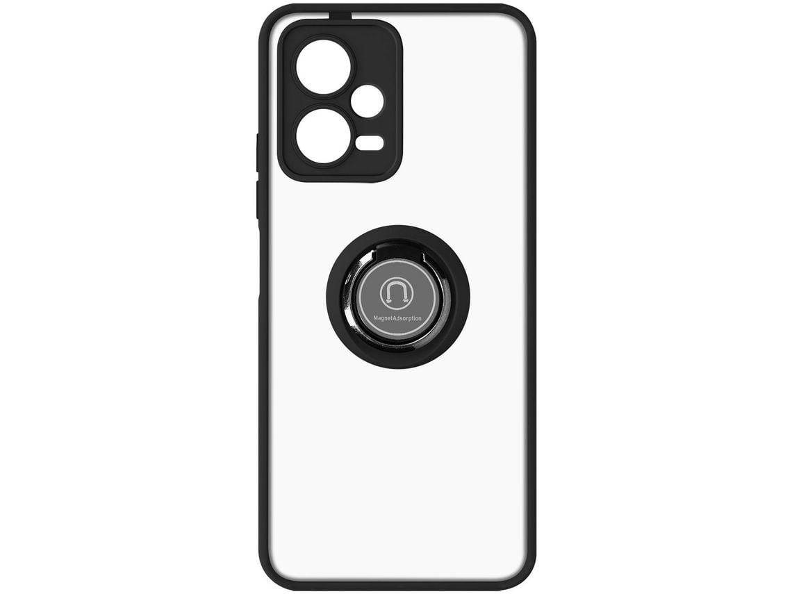 Capa Xiaomi Redmi Note 12 5g Com Anel De Metal Bi-material Preto