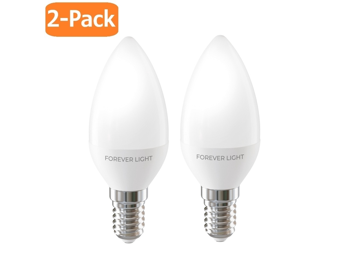 Lâmpada Led, 2 Unidades, Base E14, 4,8w, 50w, 6000k, 630lm, Para Uso Residencial, Comercial Ou Substituição De Fontes Convencionais