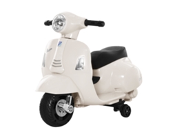 Mota Elétrica Vespa Para Crianças Com Farol E Buzina 66,5x38x52 Cm Branco