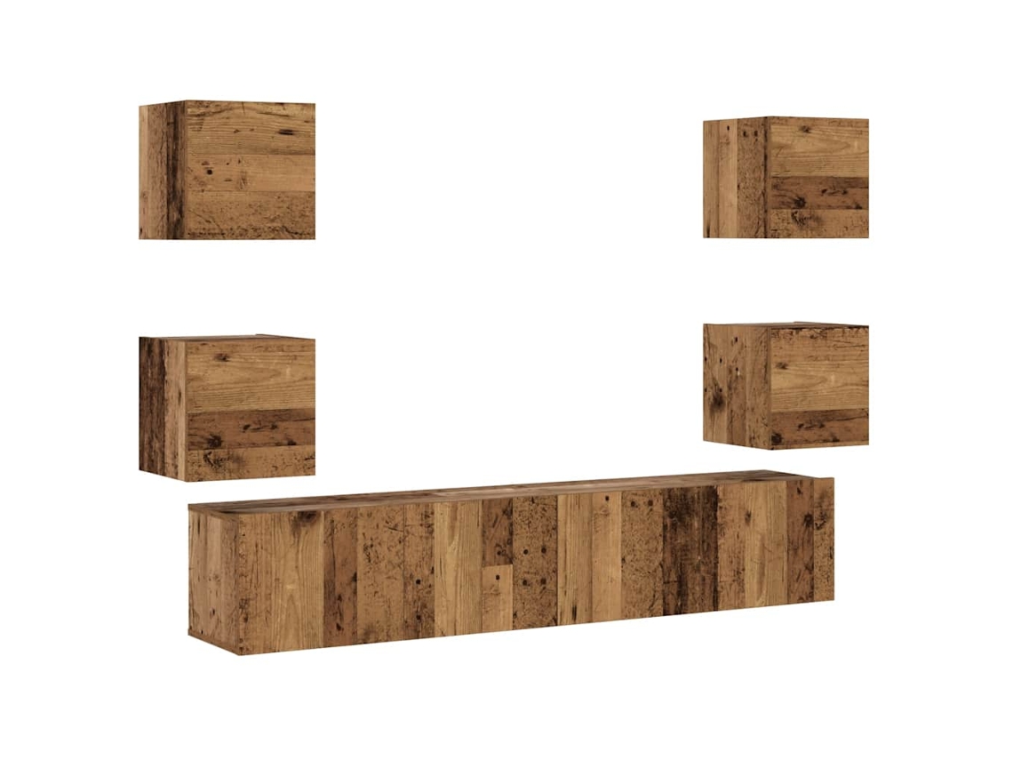 Tv Cabinet Set, Tv Cabinet Sets Vidaxl Marrom Madeira Processada (n/a)