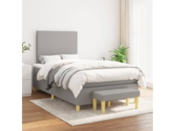 Vidaxl Cama Com Molas/colchão 120x200 Cm Tecido Cinza-claro