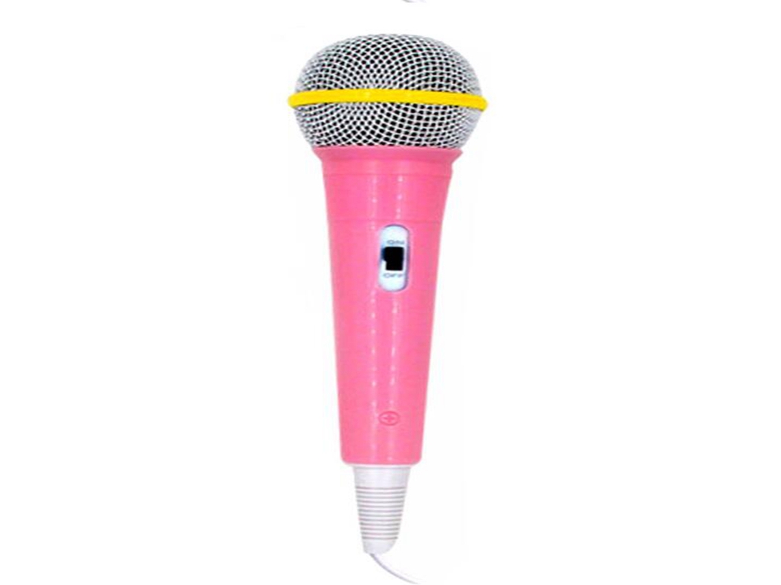 Microfone Fio para Crianças Brinquedo Karaokê Infantil Presente Divertido Rosa