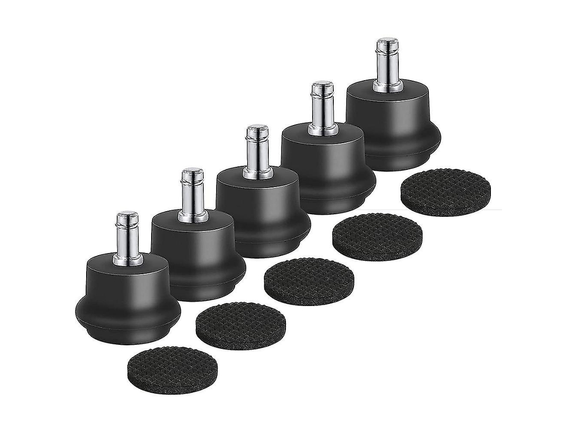 Lurelia Pés Fixos Para Cadeira De Escritório, Pack De 5, 11 X 22 Mm, 52 Mm, Silencioso, Magnético, Preto