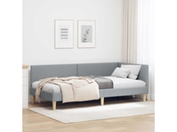 Vidaxl Estrutura de Cama de Canto Cinzento claro 80 Cm X 200 Cm