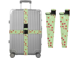 Conjunto De 2 Cintas Bagagem Personalizadas Com Fivelas Verde Morango