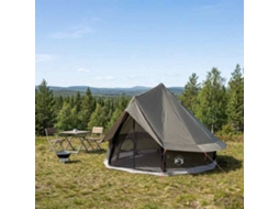 Vidaxl Barraca Tipi 4 Pessoa Marrom Cinza Poliéster E Aço