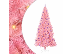 Árvore De Natal Artificial Com Led Vidaxl Rosa Pvc (210 Cm)