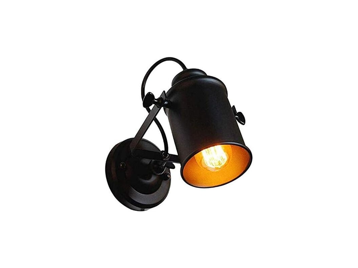Luminária de teto retrô industrial BRILVIBERA (Luminária de parede vintage para interiores, estilo loft, soquete E27)