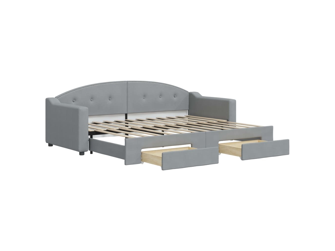Daybed With Trundle, Daybeds With Trundles Vidaxl Cinzeto Tecido (80 X 200 Cm)