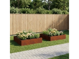 Vidaxl Vaso De Jardim 2 Unid. Ferro Enferrujado 80 X 80 X 20 Cm