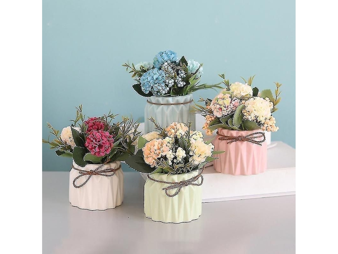 Flor artificial em vaso de cerâmica estilo europeu para decoração de casa e escritório Fasst