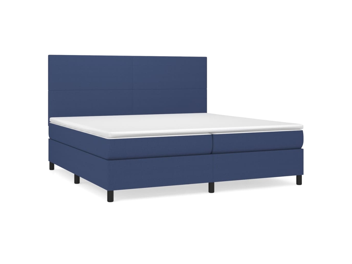 Cama com Molas/colchão 200x200 Cm Tecido Azul MAISON EXCLUSIVE