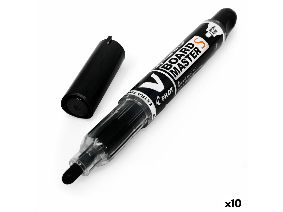 Marcador para Quadro Pilot Board Master S Preto 10 Unidades
