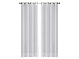 Cortinas De Voil Branco Semitransparente (textura Com Aspeto De Linho), 54 X 84 Polegadas, Conjunto Com Duas Peças, Branco.