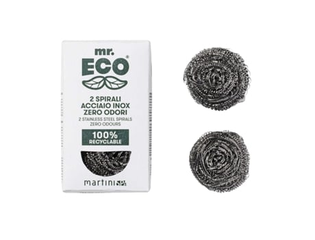 2 esponjas de limpeza de aço inoxidável inodoras MR ECO