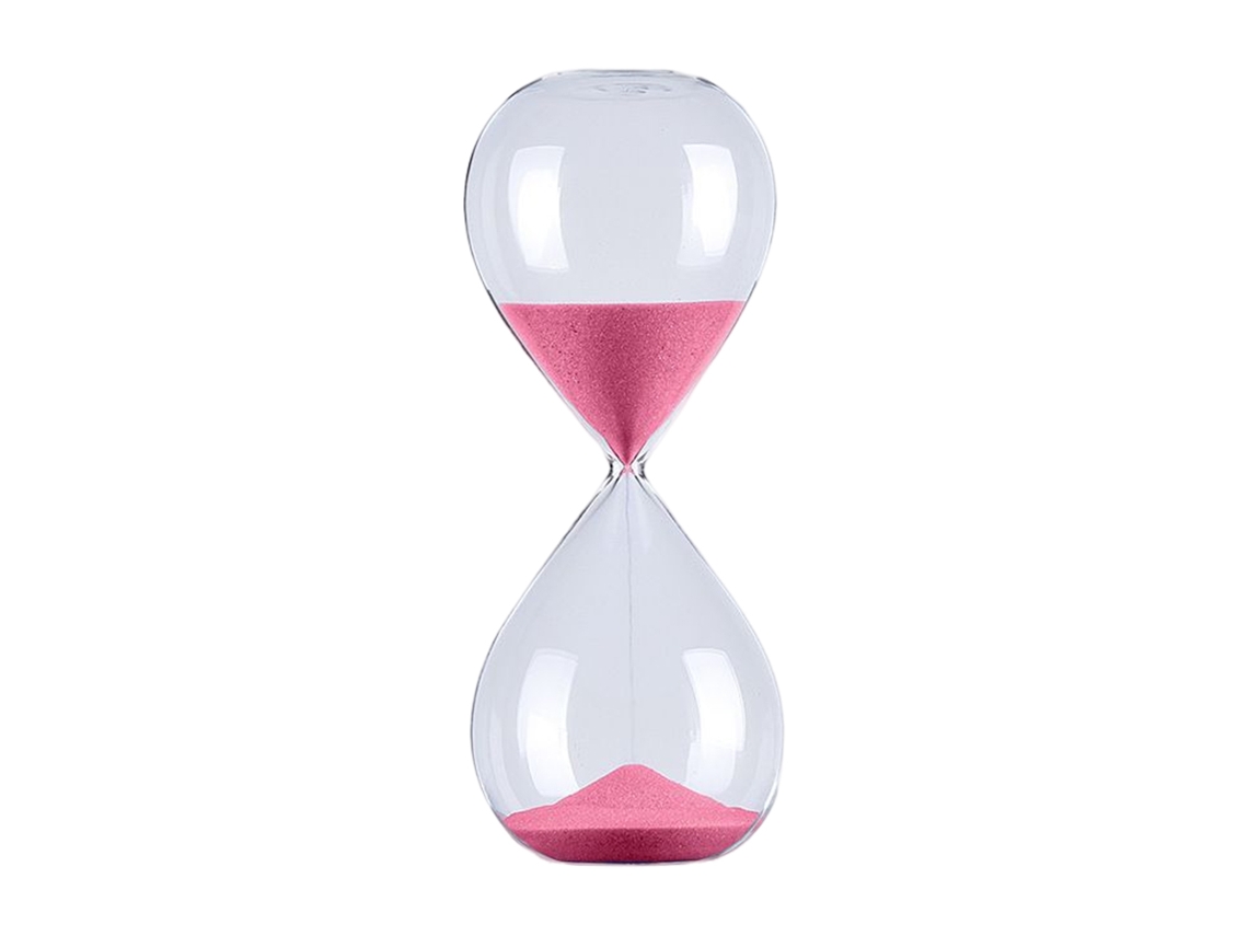 Ampulheta Redonda De Vidro Com Design Exclusivo, 5/30/ 60 Minutos, Ferramenta De Gerenciamento Tempo, Rosa, 30 Minutos