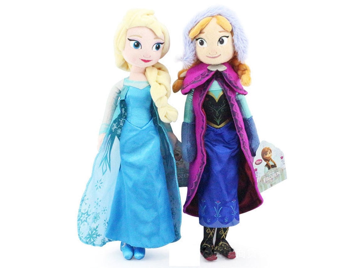 Boneca Pelucia Frozen Elza Anna Princesas Disney Coleção 50cm