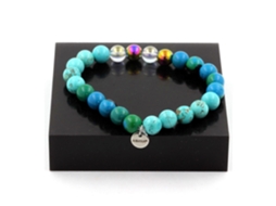 Pulseira De Contas De Crisocola Turquesa Quartzo Titânio Hematita Multicolorida 8 Mm Nostalgia88