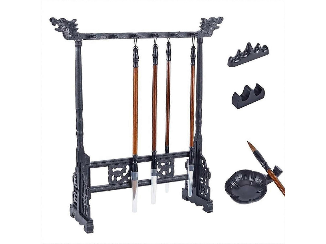 Suporte Para Pincéis De Caligrafia Chinesa - Moldura De Plástico Com 12 Pinos