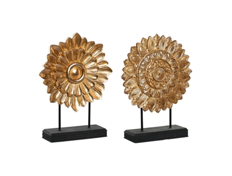 Figura Decorativa DKD HOME DECOR 25 x 8 x 34 cm Dourado Moderno Círculos