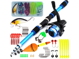 Conjunto De Pesca Infantil – Cana Telescópica 1,8 M Com Acessórios – Seguro Para Crianças