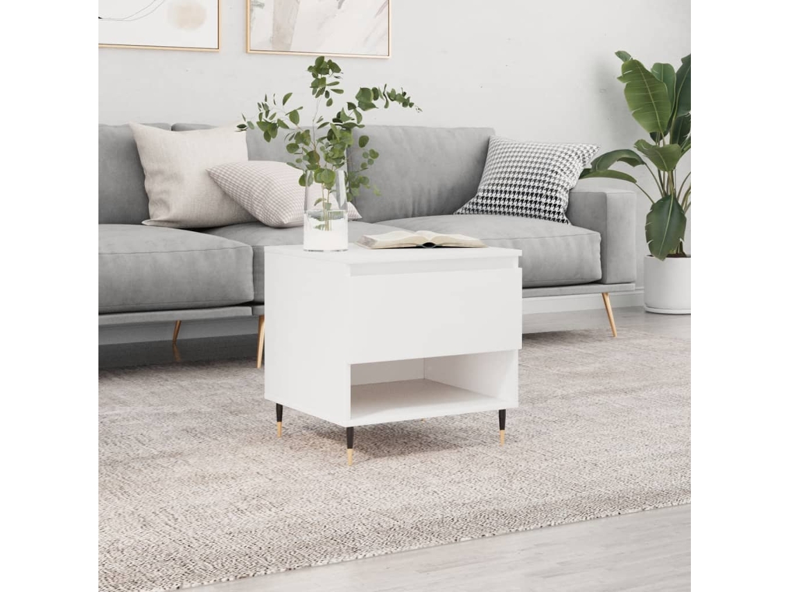 Vidaxl Mesa De Centro 50x46x50 Derivados De Madeira Branco