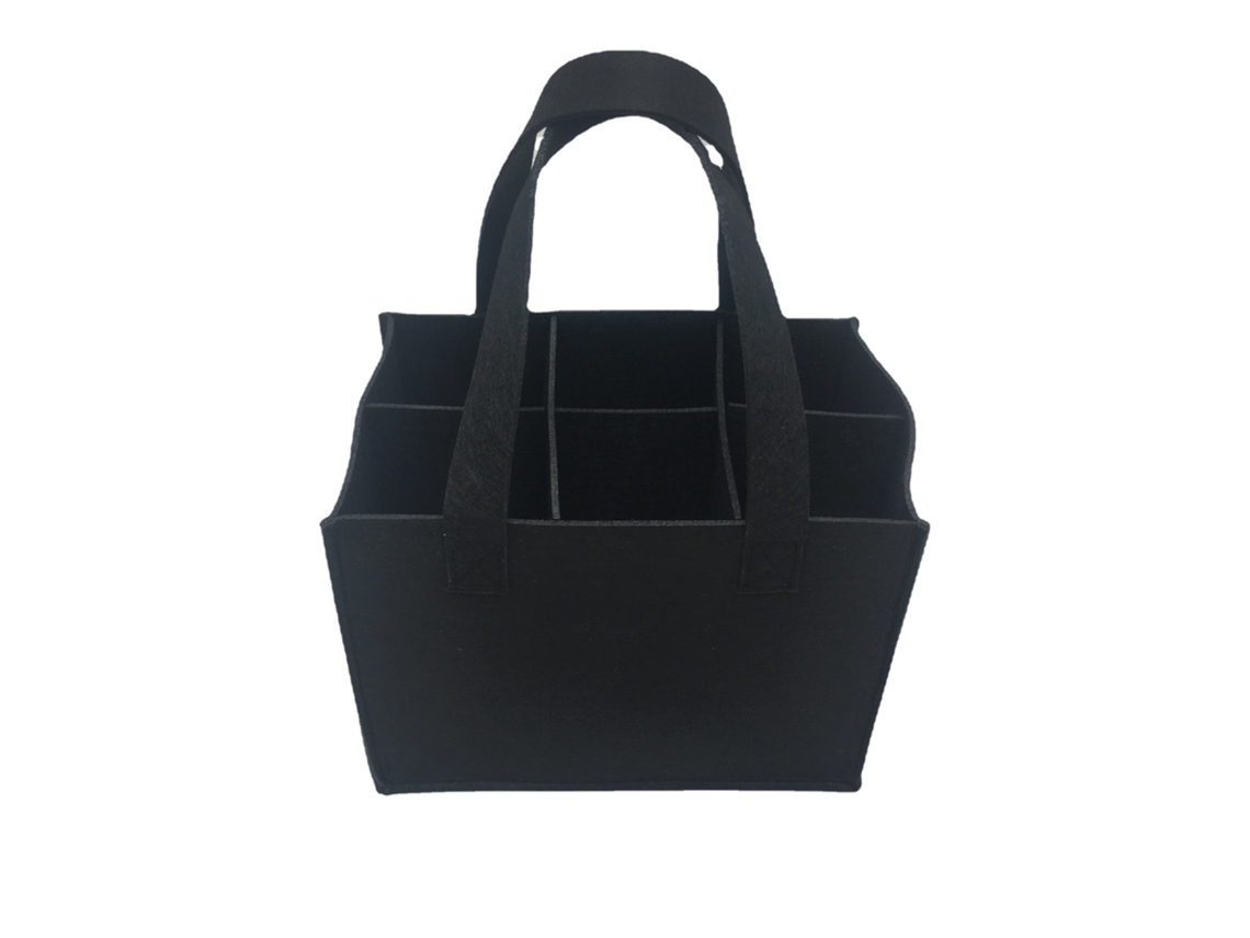 Sacola Para 6 Garrafas - Feltro Black