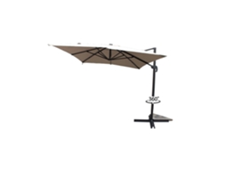 Calvia Guarda-sol  Ecru Retangular 3,95 X 2,95 M Giratório A 360º Com Led