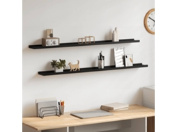 Vidaxl Prateleiras De Parede 2 Pcs 115x9x3 Cm Preto