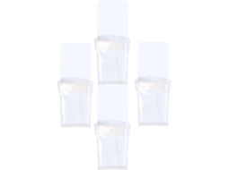 Conjunto de 4 Porta canetas Magnético Healeved em Pvc Branco para Quadro negro e Geladeira, Estojos Magnéticos