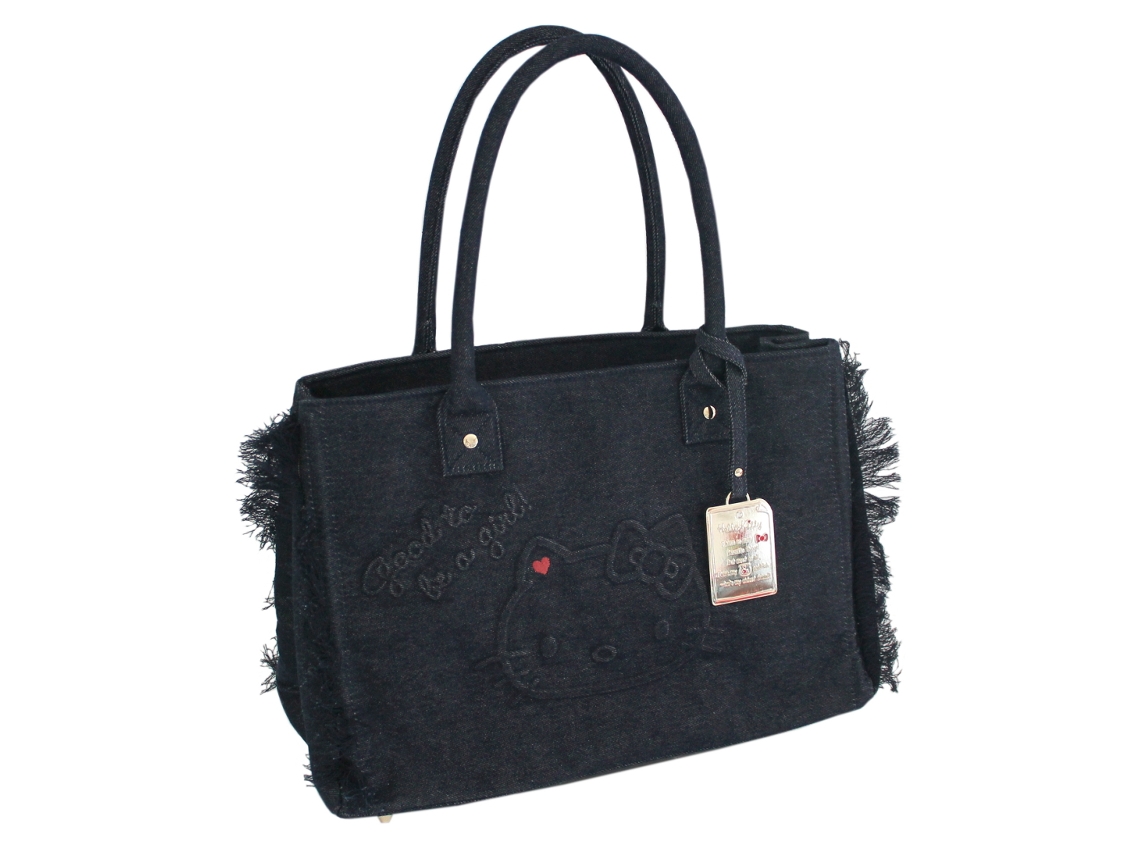 Saco De Ombro Denim Hk HELLO KITTY