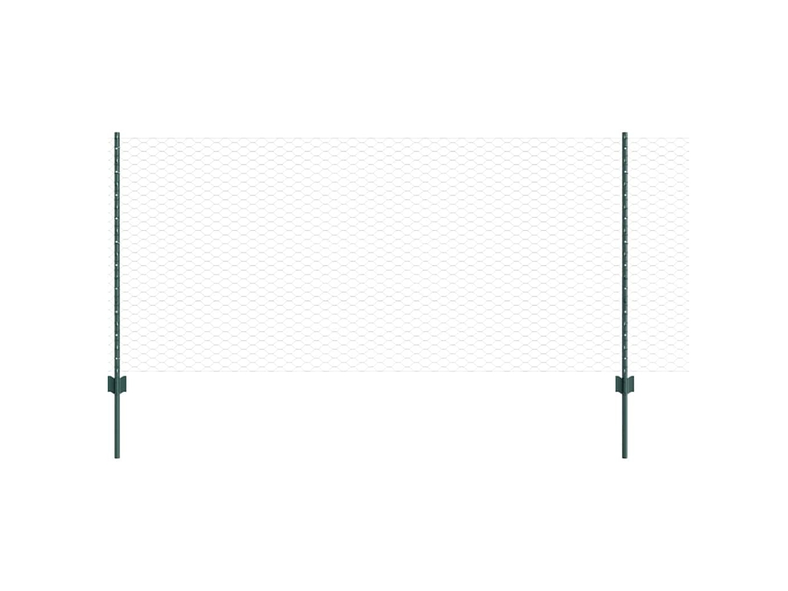 Cerca Com Poste Verde 1 X 10 M Aço E Pvc