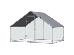 Canil e Aviário externo 6m² 3x2x2m com cercado, área coberta, aço galvanizado
