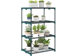Estante para Plantas 4 Níveis, aço e plástico (67x49x105 cm) BTFORUS
